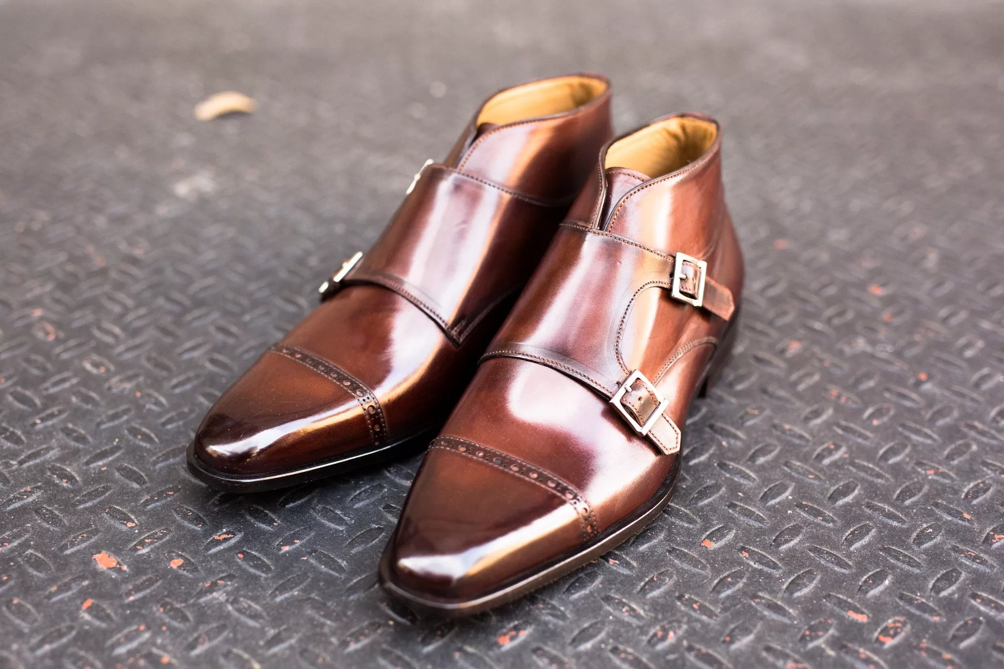 The Heston Double Monk Strap Boot - Chocolate