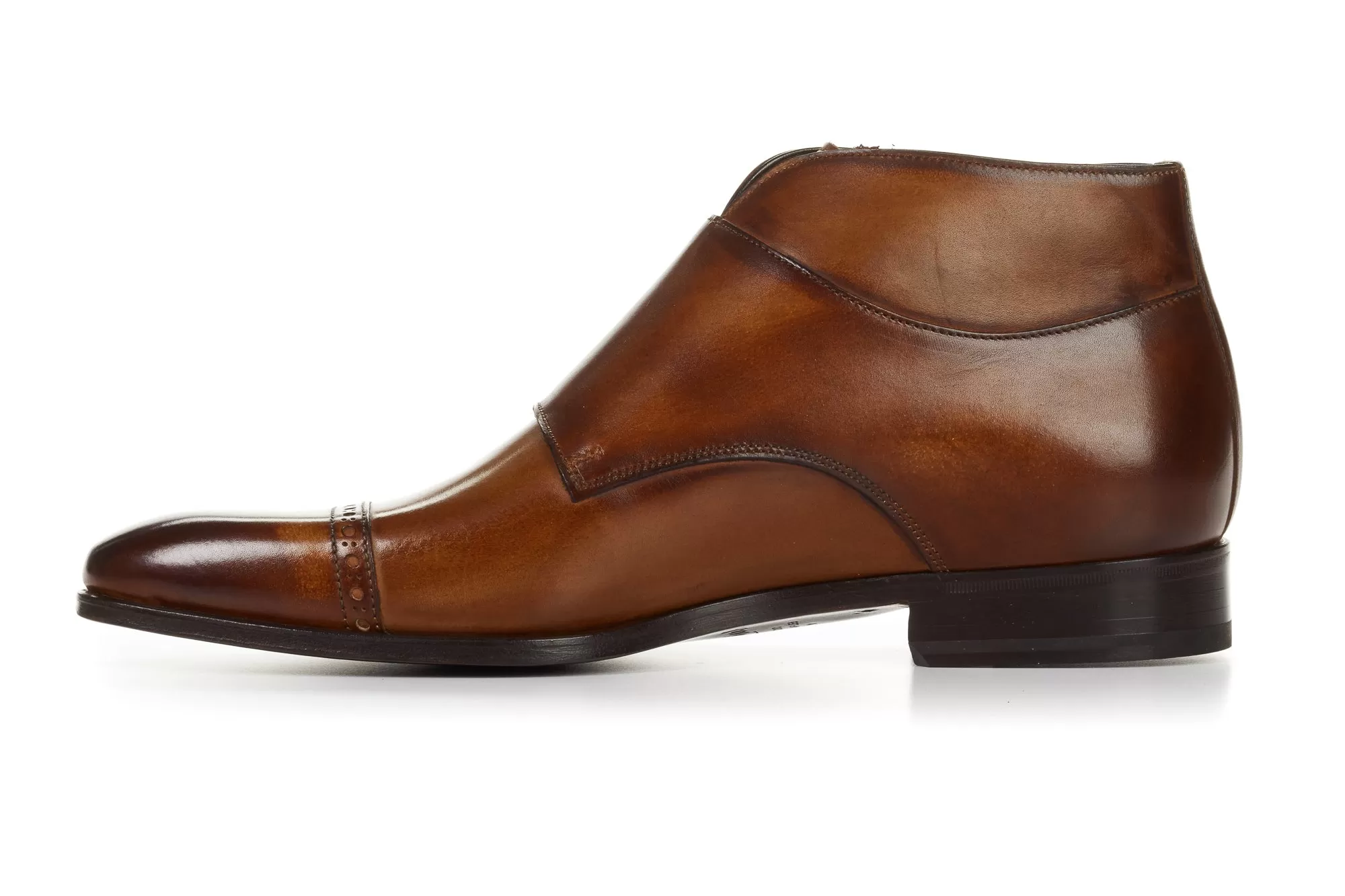 The Heston Double Monk Strap Boot - Havana Brown