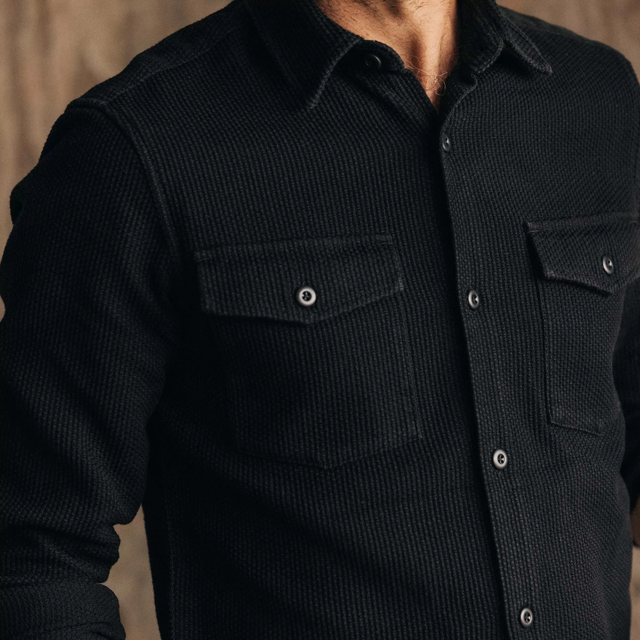 The Point Shirt in Coal Sashiko