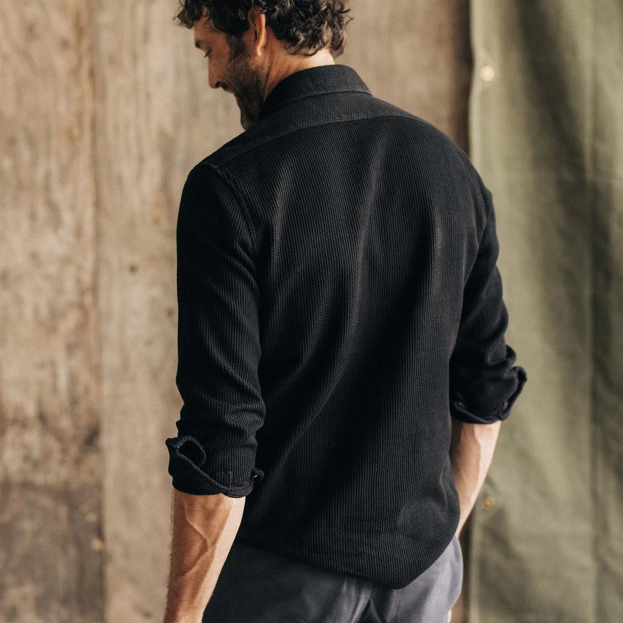 The Point Shirt in Coal Sashiko