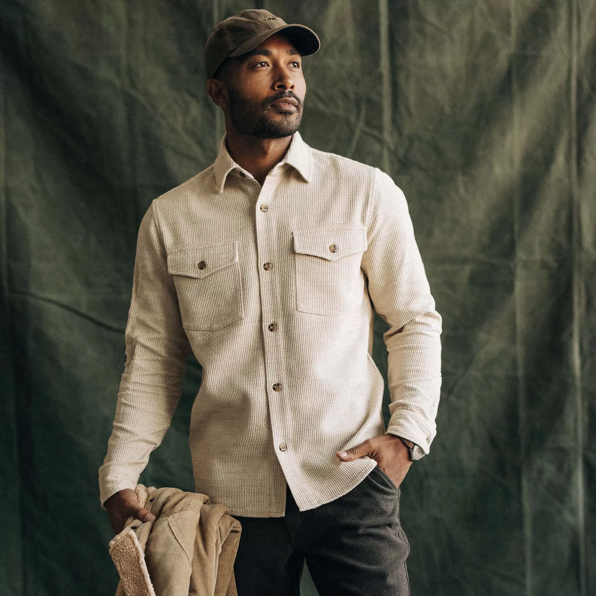 The Point Shirt in Natural Sashiko