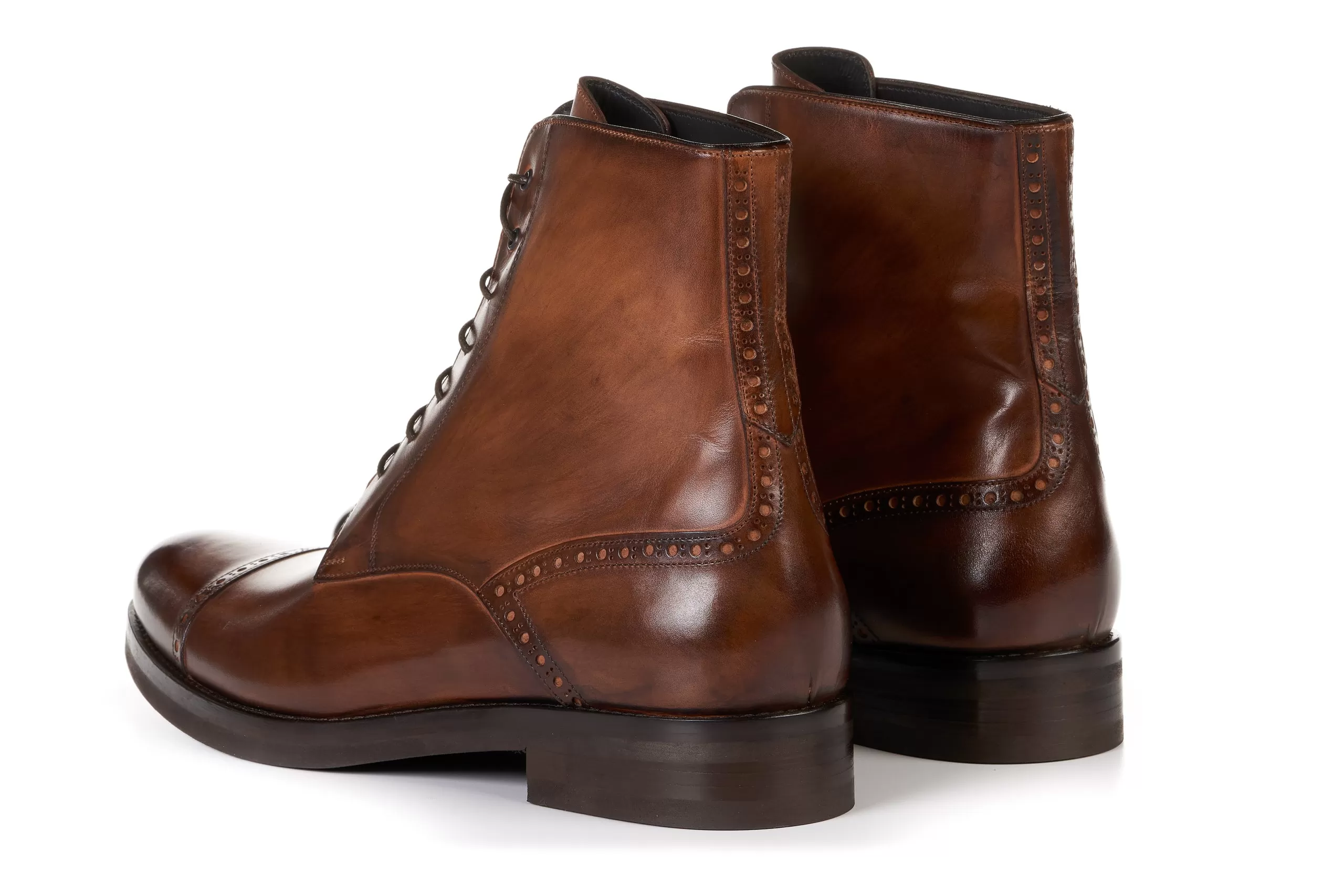 The Presley Lace-Up Boot - Brown - Rubber Sole