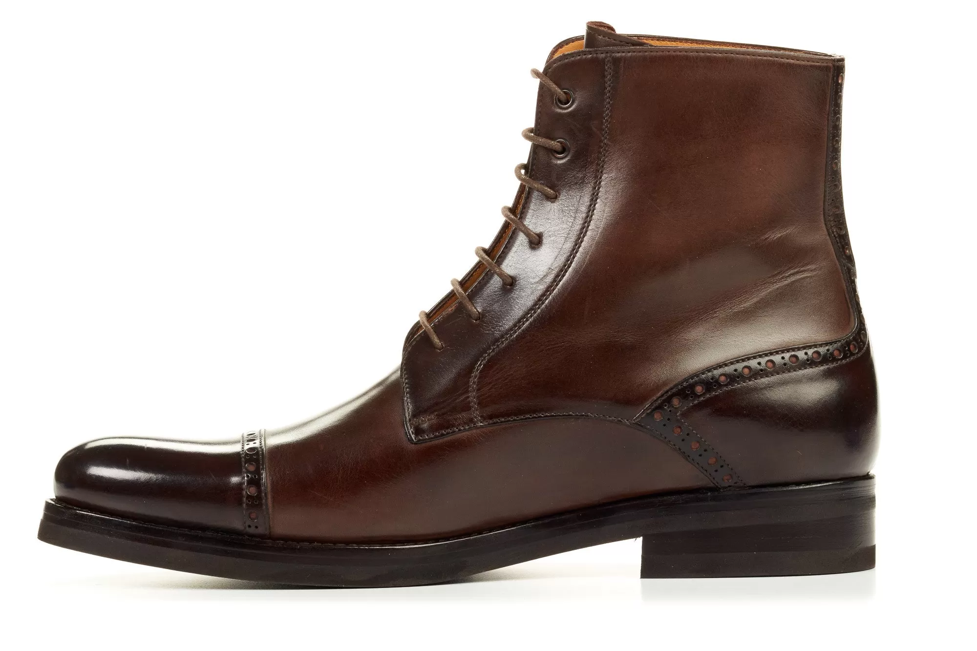 The Presley Lace-Up Boot - Chocolate - Rubber Sole