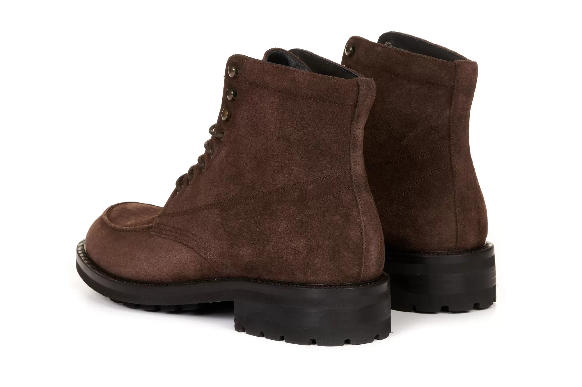 The Stryker Moc-Toe Boot - Dark Brown Suede