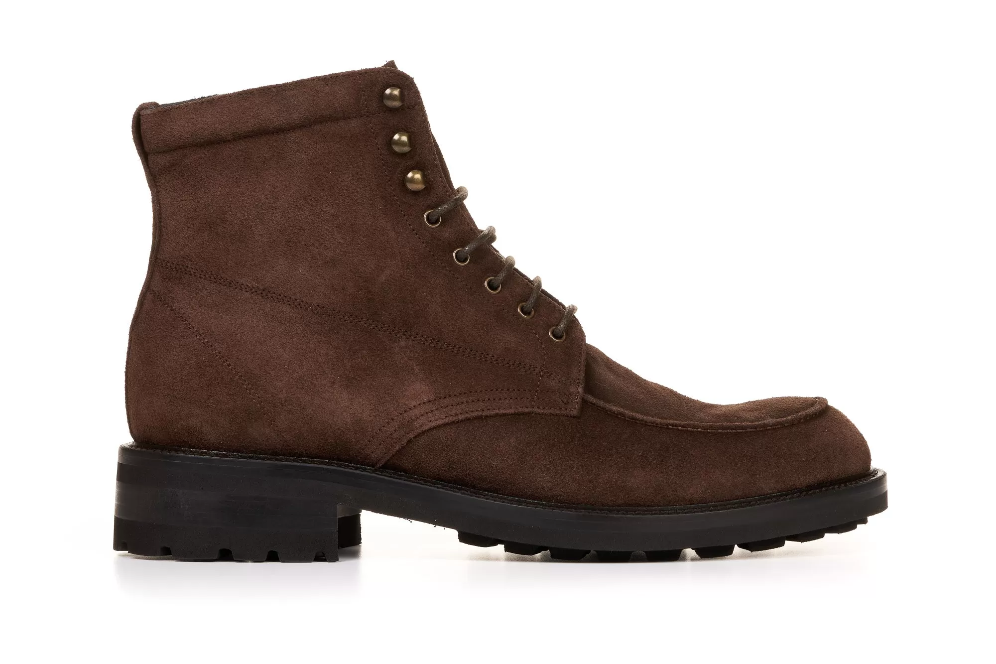 The Stryker Moc-Toe Boot - Dark Brown Suede