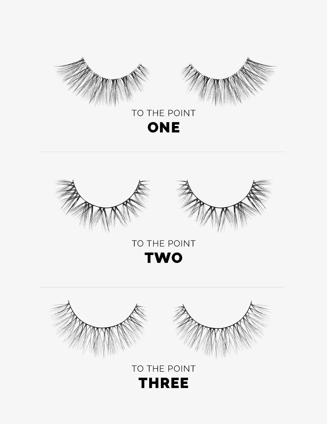 To The Point False Lashes / 3 Sizes