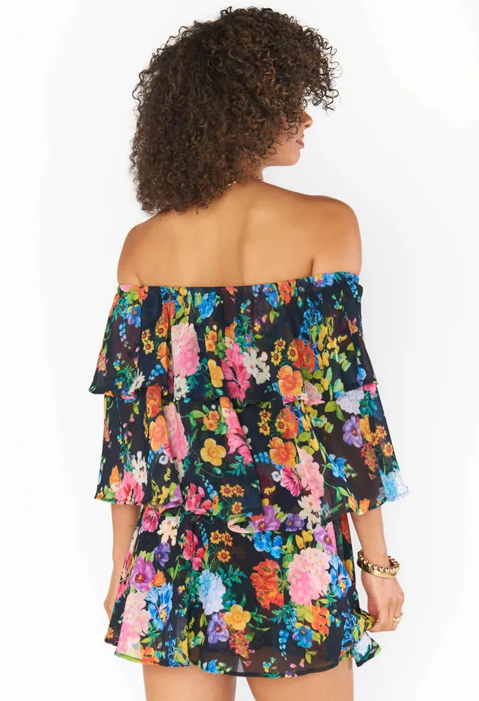 Triple Decker Romper-Midnight Botanical Floral