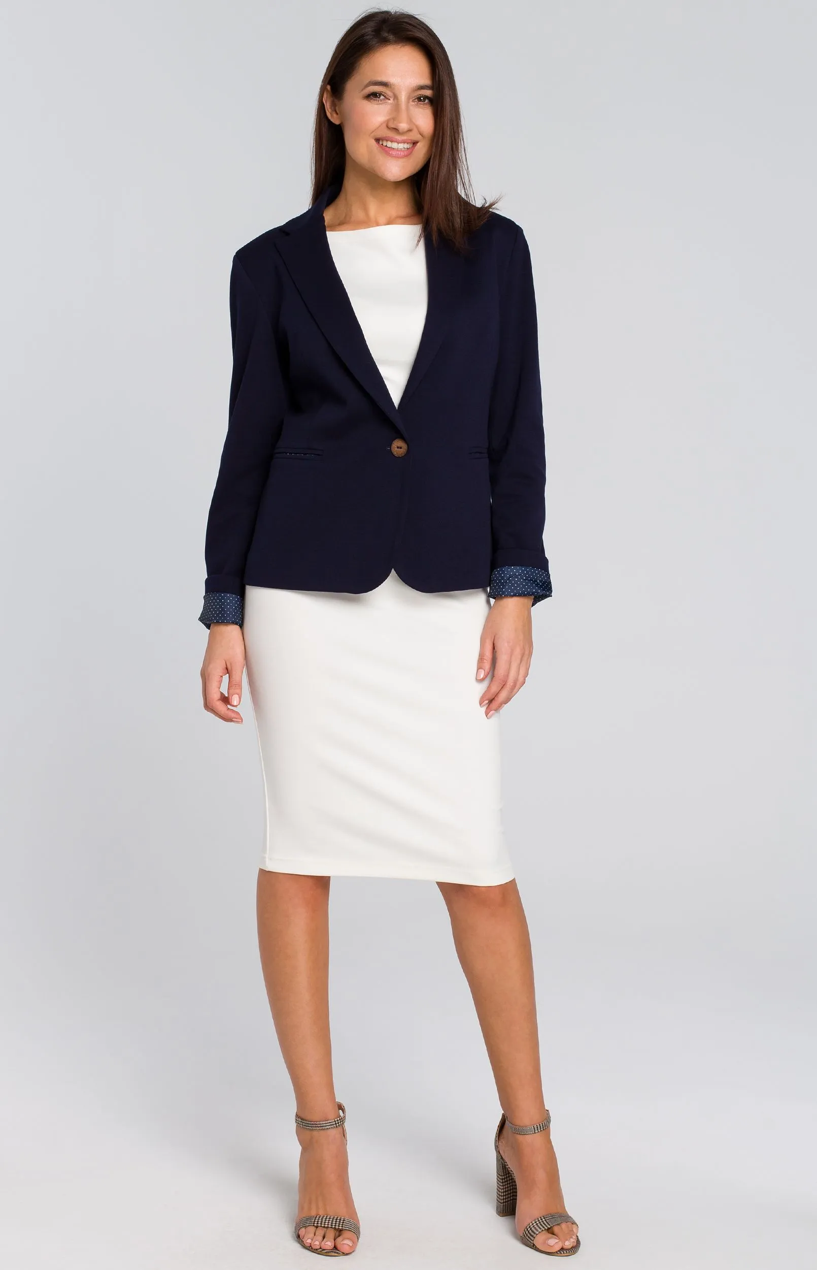 Veste blazer 1 bouton bleu marine