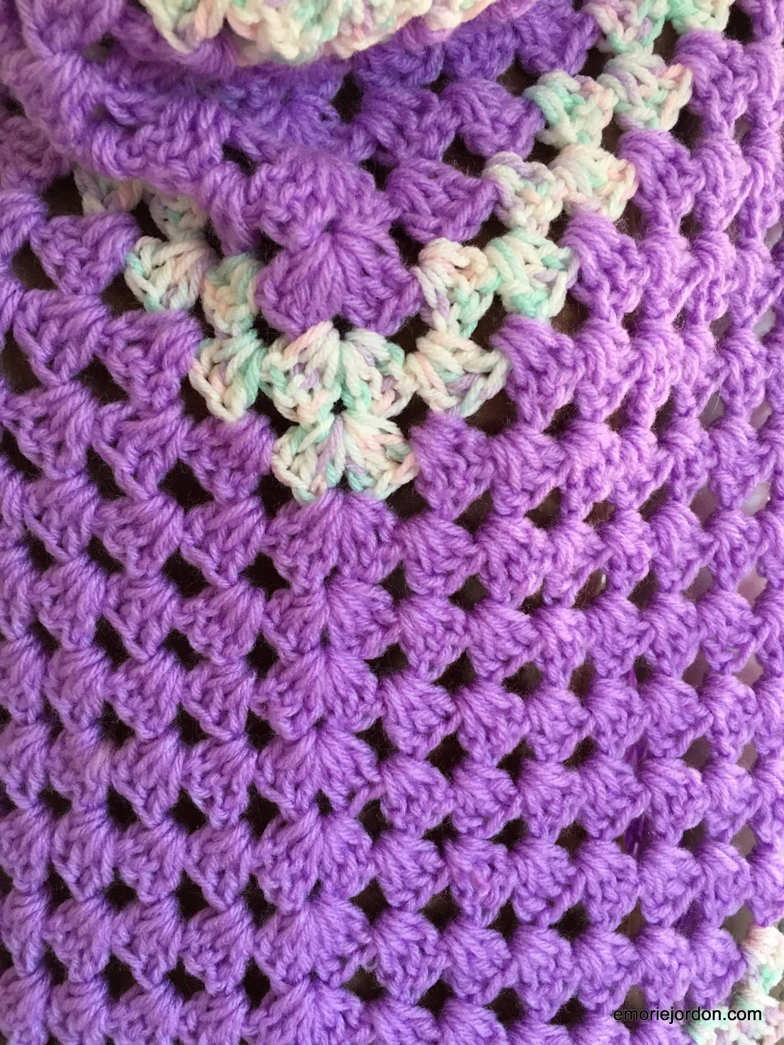 Vintage: Handmade Crochet Lavender Shawl