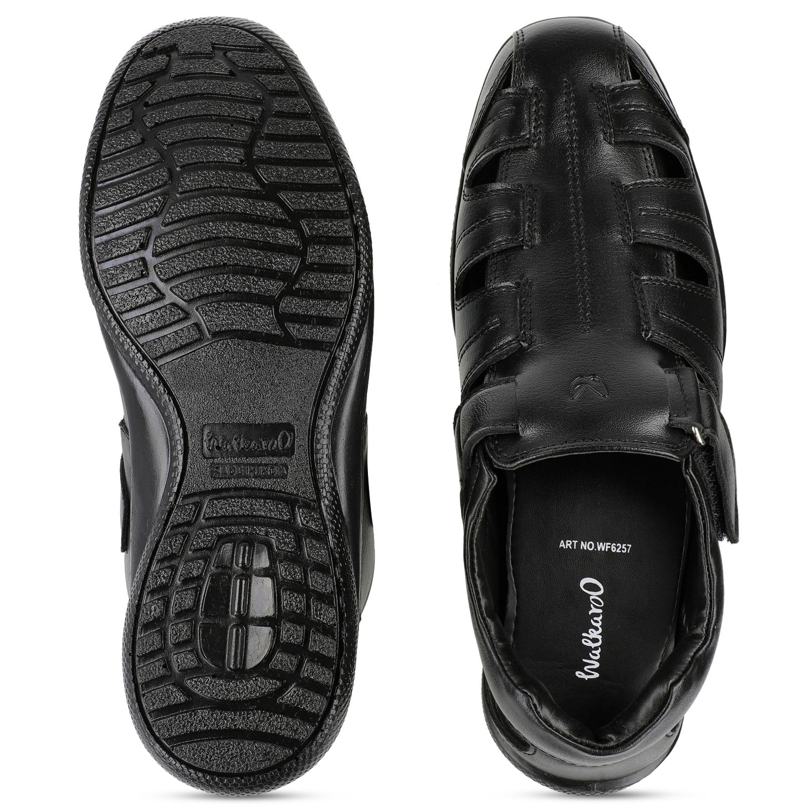 Walkaroo Roman Sandals Mens  - WF6257 Black