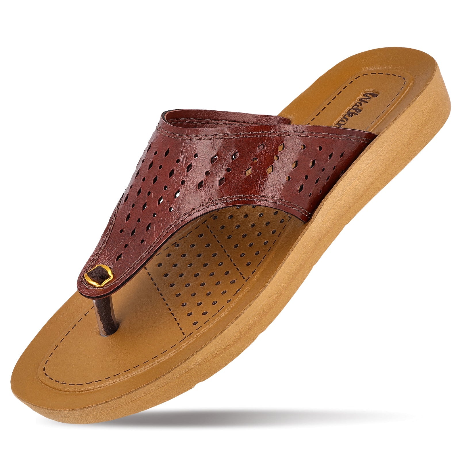 Walkaroo Womens Solid Thong Sandals  - 13733 Brown