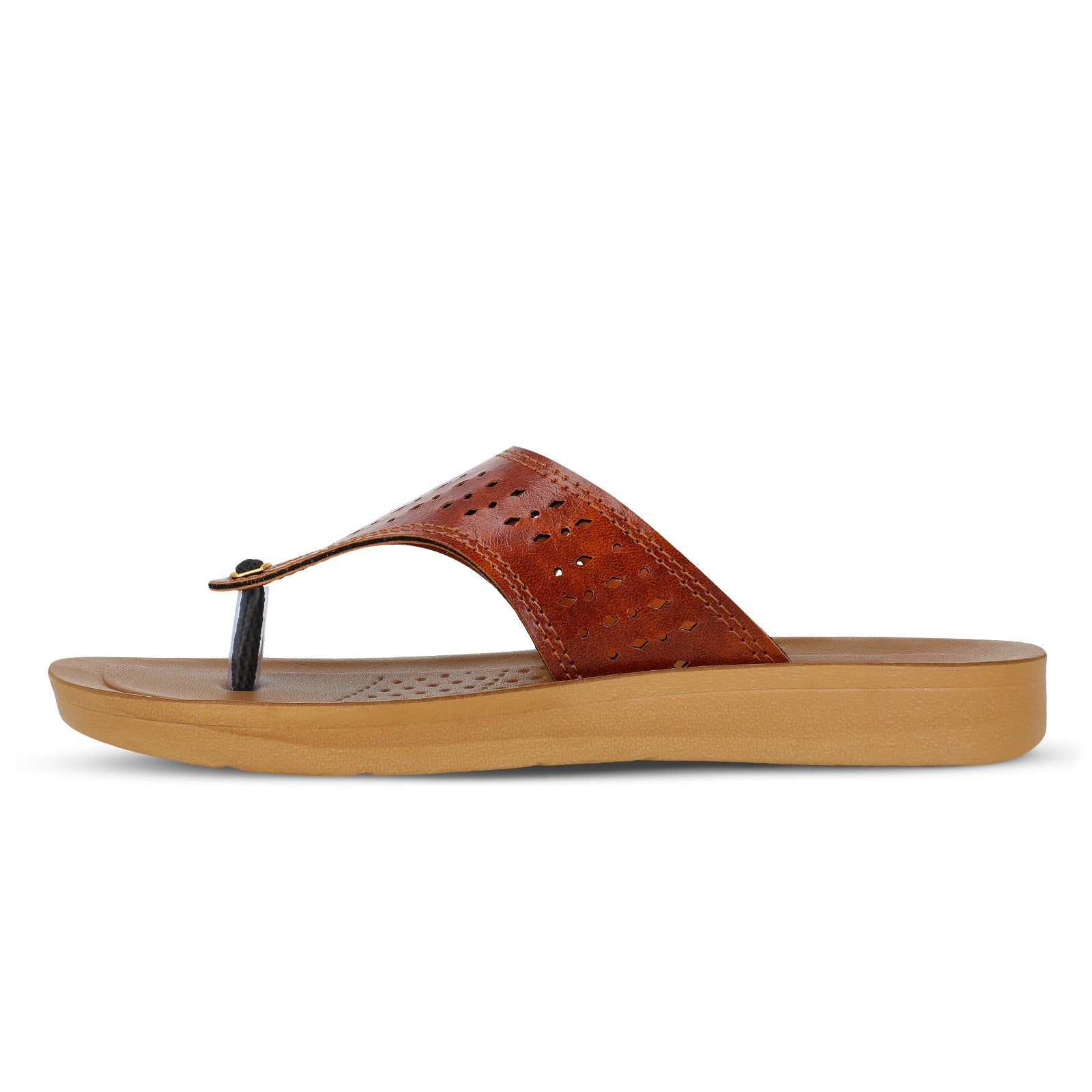 Walkaroo Womens Solid Thong Sandals  - 13733 Tan