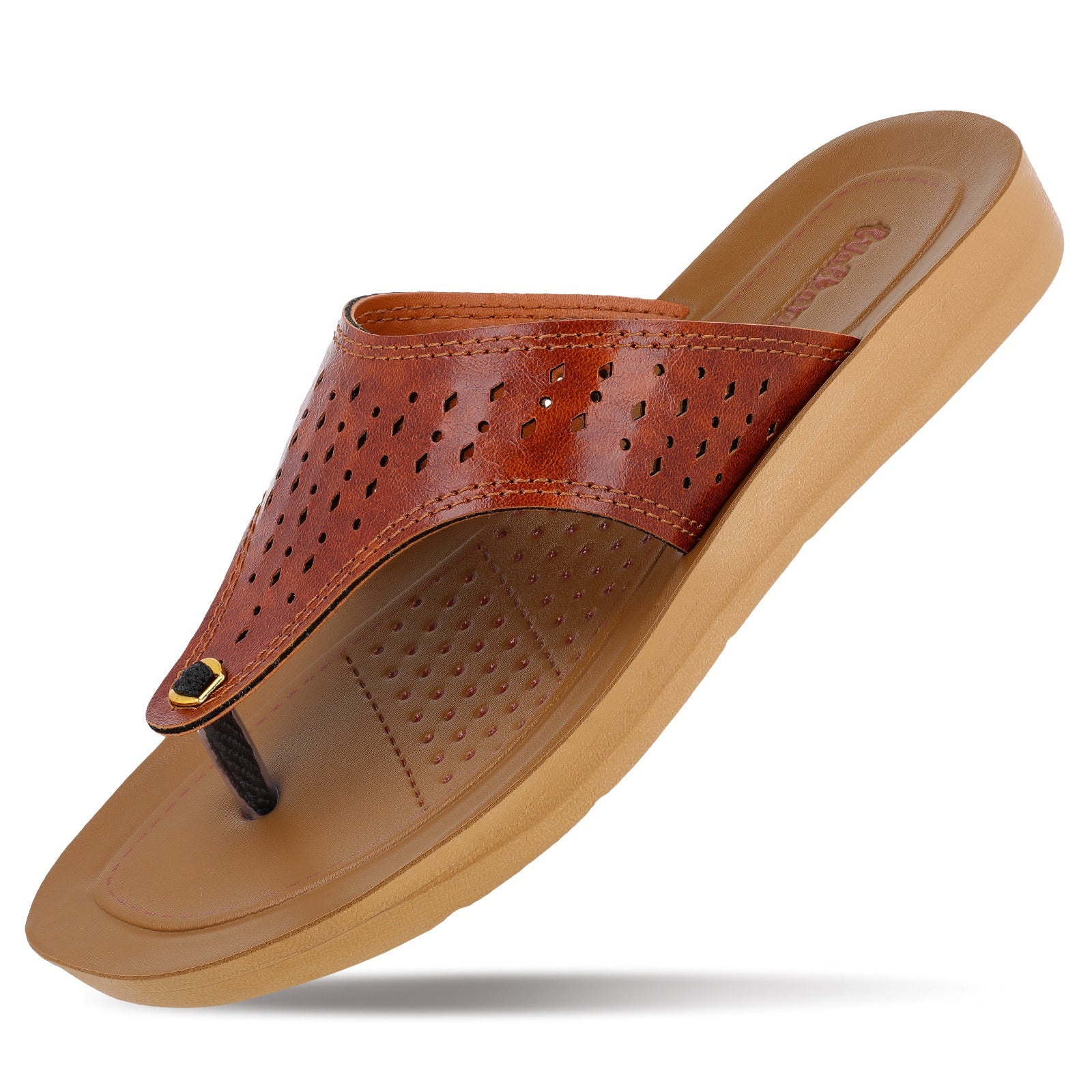 Walkaroo Womens Solid Thong Sandals  - 13733 Tan