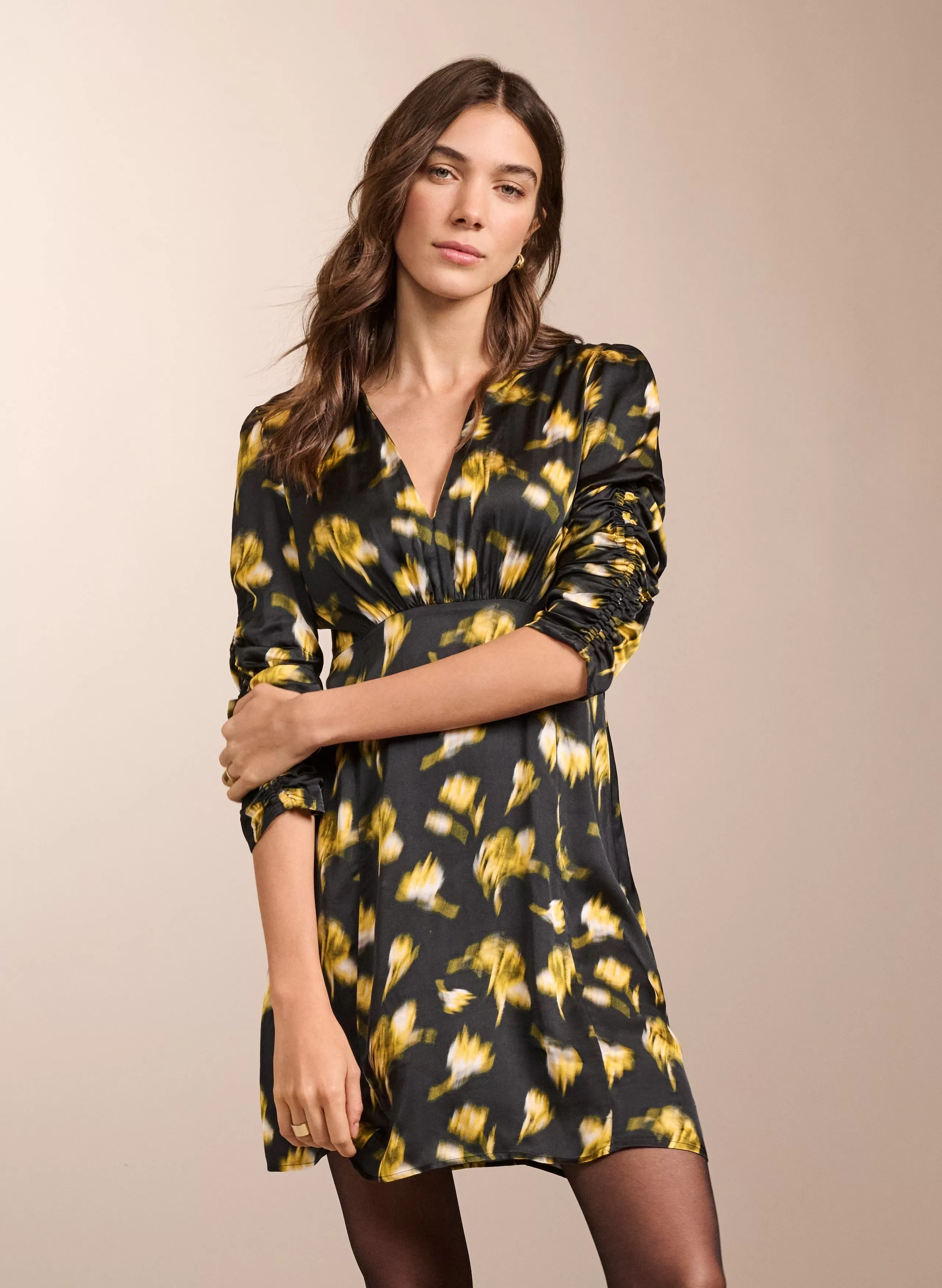 Winnie LENZING ECOVERO Recycled Dress | Black Blurred Floral