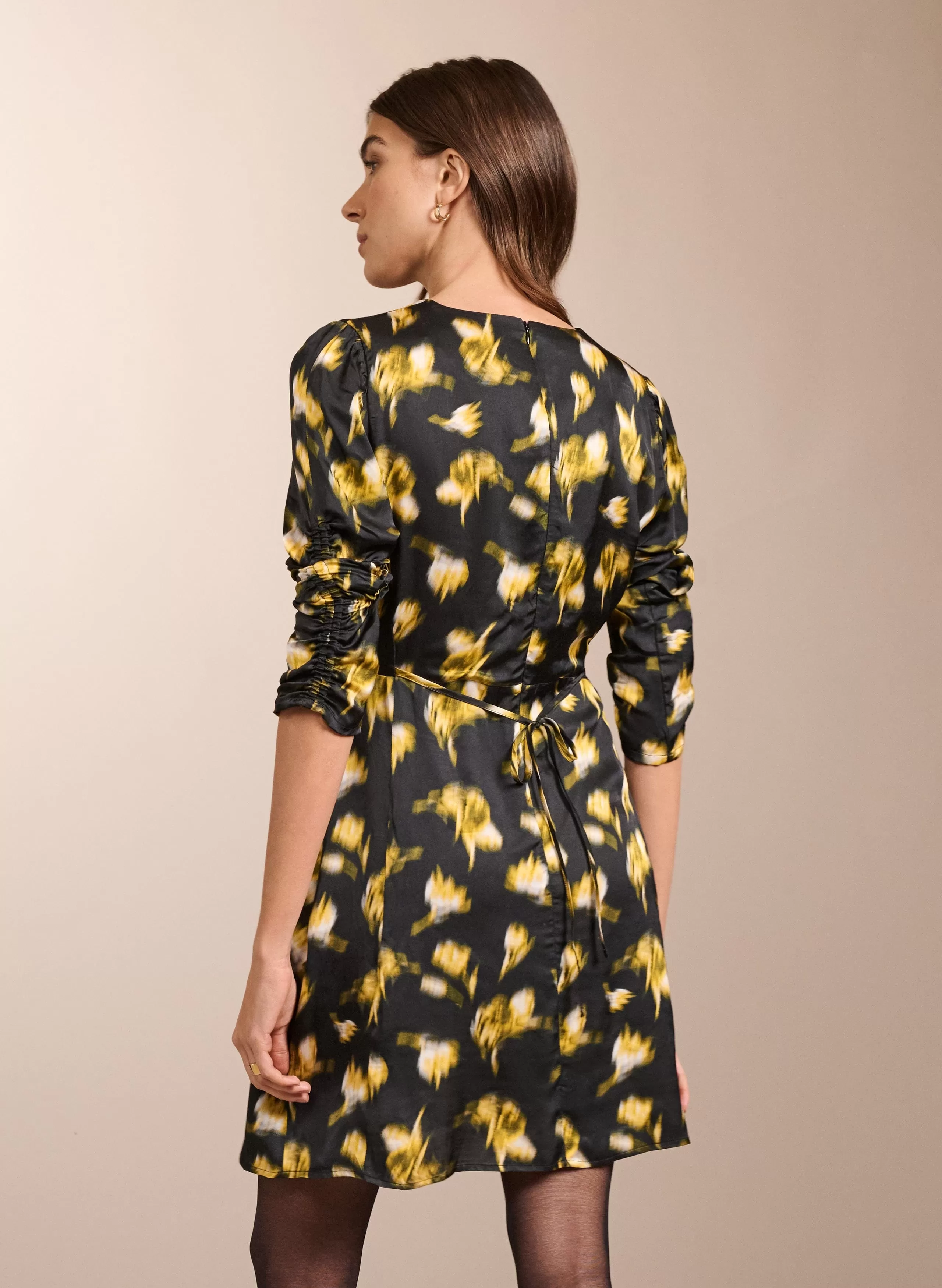 Winnie LENZING ECOVERO Recycled Dress | Black Blurred Floral