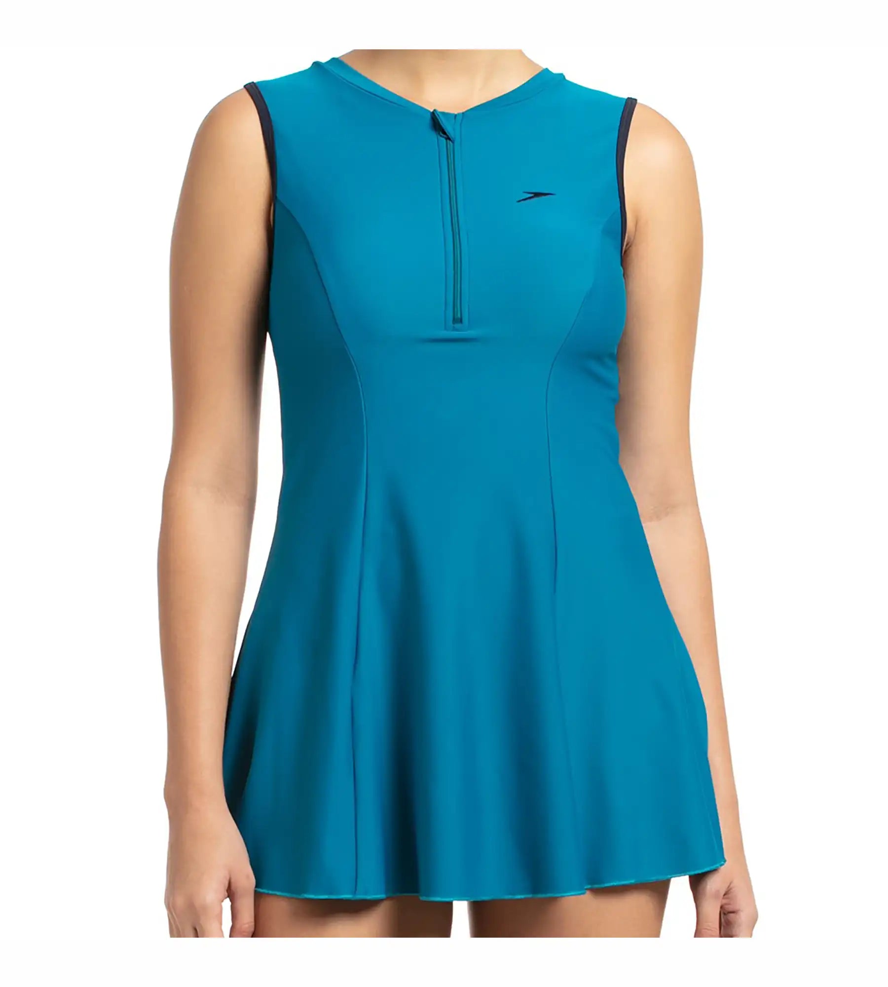 Women's Endurance Closedback Swimdress With Boyleg - Nordic Teal & True Navy