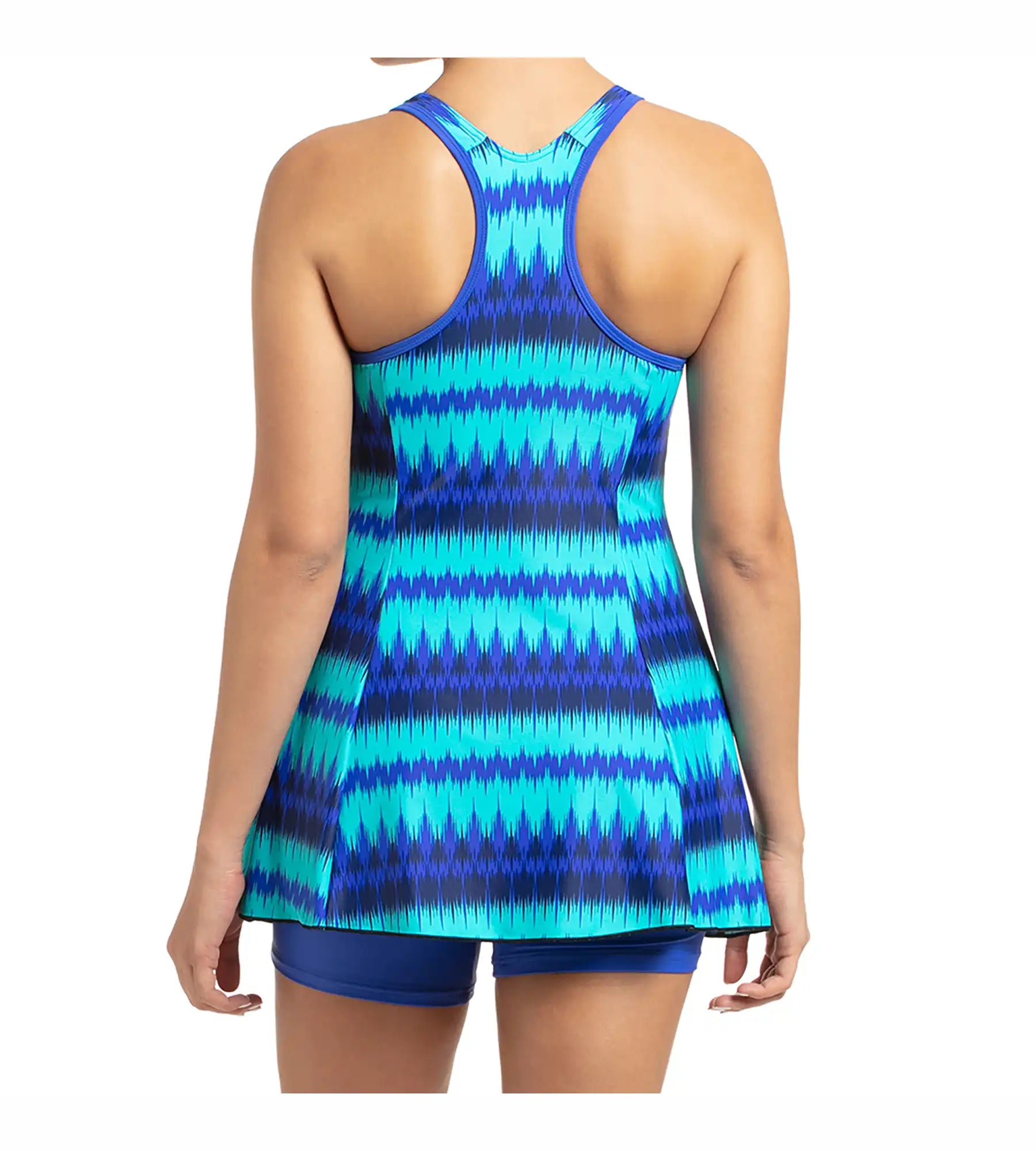 Women's Endurance10 Racerback Swimdress With Boyleg - Deep Indigo & Deep Peri