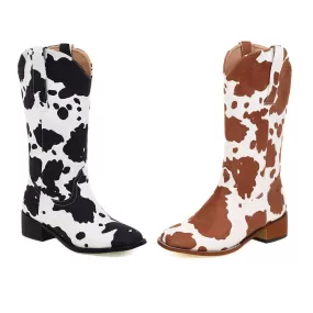 Women's Printed Block Heel Cowboy Mid Calf Boots