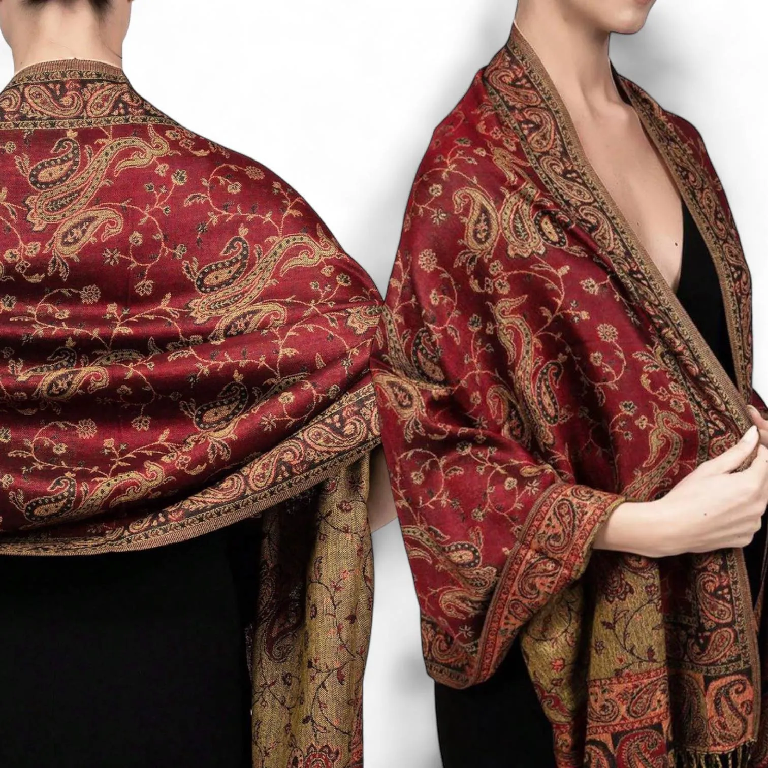 WRAP Vintage Paisley Jacquard Soft Pashmina Shawl