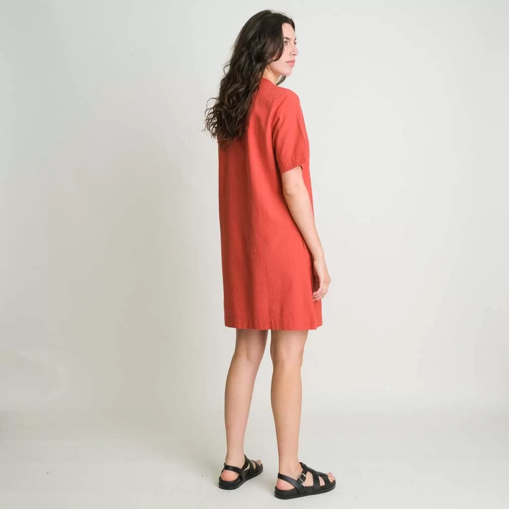 Wren Cotton & Linen Summer Dress | Red