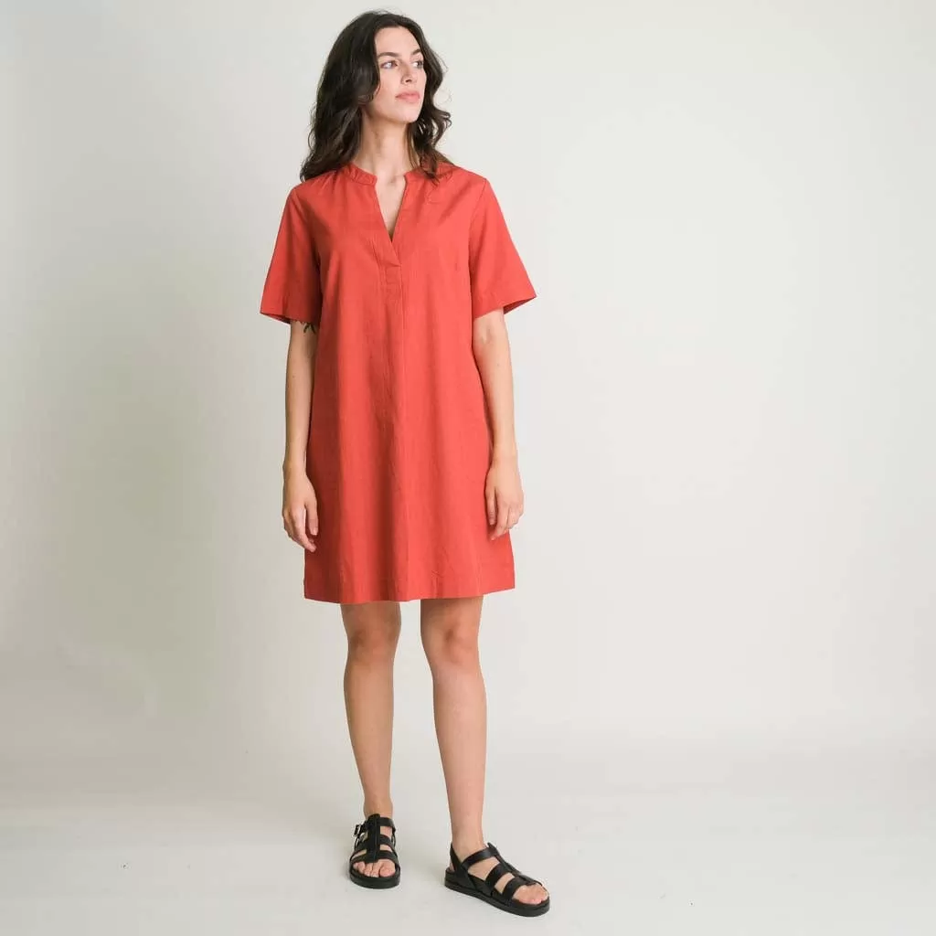 Wren Cotton & Linen Summer Dress | Red