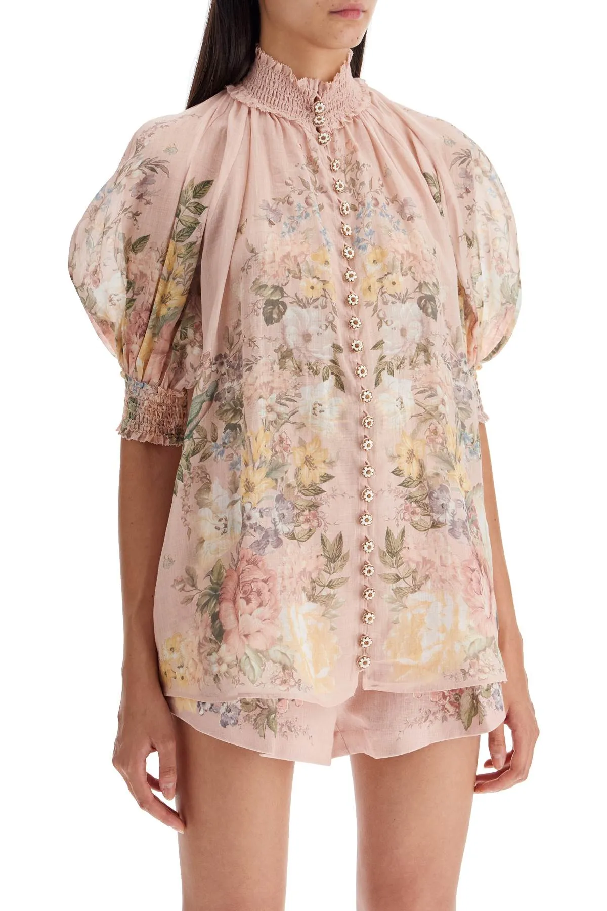 Zimmermann             Waverly Short Sleeved Floral   Pink